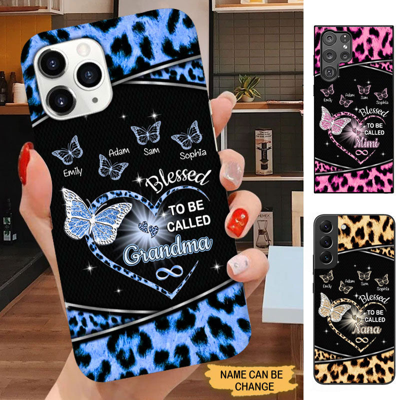 Leopard Pattern Blessed to be called Grandma Nana Mimi Personalized Phone case SC724 Phone case FUEL 
