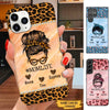 Leopard Pattern Bun Hair Momlife Nanalife Grandma Aunite Personalized Phone case SC211015 Phone case ShinyCustom Phone Case