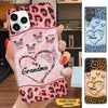 Leopard Pattern Butterflies Blessed to be called Grandma Nana Mimi Personalized Phone case SC1273 Phone case FUEL
