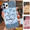 Leopard Pattern Butterflies Blessed to be called Grandma Nana Mimi Personalized Phone case SC1274 Phone case FUEL
