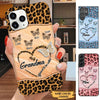 Leopard Pattern Butterflies Blessed to be called Grandma Nana Mimi Personalized Phone case SC1275 Phone case FUEL