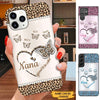 Leopard Pattern Butterfly Blessed To be called Grandma Nana Mommy Personalized Phone case SC21102 Phone case ShinyCustom Phone Case