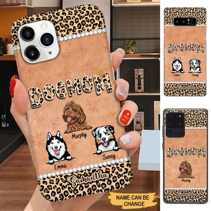 Leopard Pattern Dog Mom Personalized Phone Case Phone case FUEL 