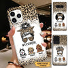 Leopard Pattern Messy Bun Dog MOM Dog MAMA Personalized Dog Lover Phone Case Phone case FUEL 