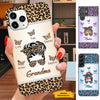 Leopard Pattern Messy Bun Grandma Nana Mommy Personalized Phone case SC301231