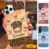 Leopard Pattern Messy Bun Grandma Nana Mommy Personalized Phone case SC301232