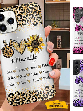 Leopard Pattern Peace Love Sunflower Nanalife Grandmalife Personalized Phone Case SC181109