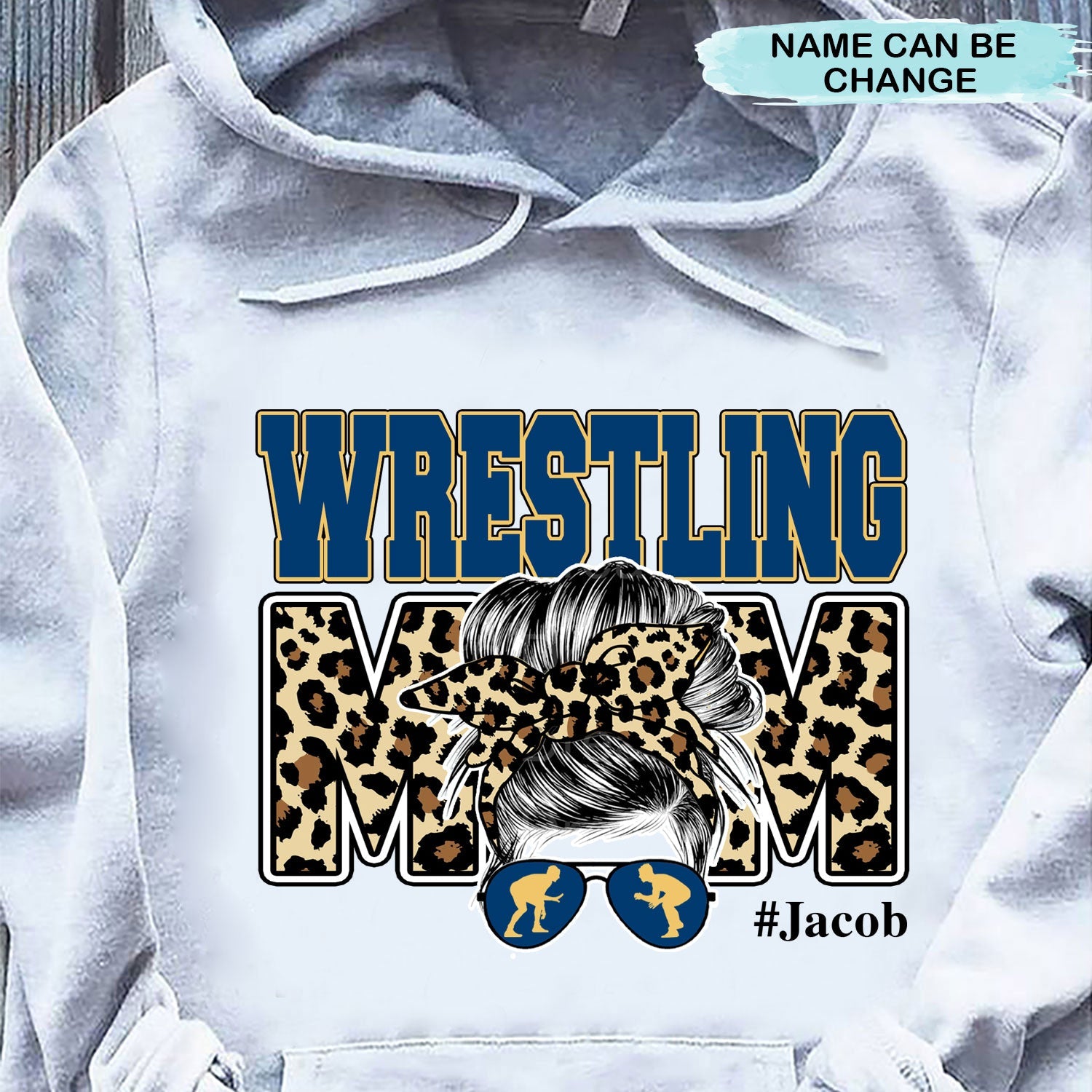 Leopard Pattern Wrestling Mom Personalized Shirt 2D Hoodie Dreamship 