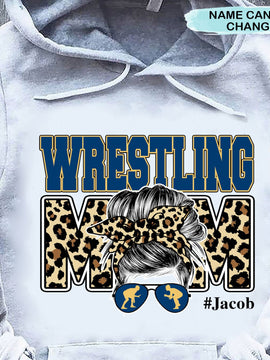 Leopard Pattern Wrestling Mom Personalized Shirt