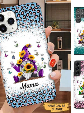 Leopard Sunflower Gnome Butterflies Grandma Mommy Auntie Personalized Phone Case SC09062