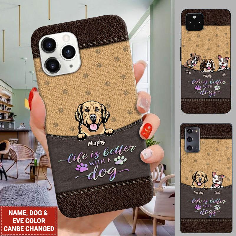 Life is Better with dog Dog Mom Dog Lover Personalized Phone case Phone case FUEL 