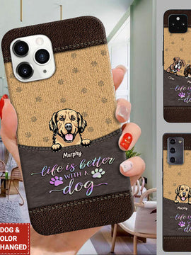 Life is Better with dog Dog Mom Dog Lover Personalized Phone case