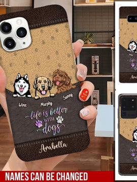 Personalized Life is better with dogs phone case for Dog Lovers