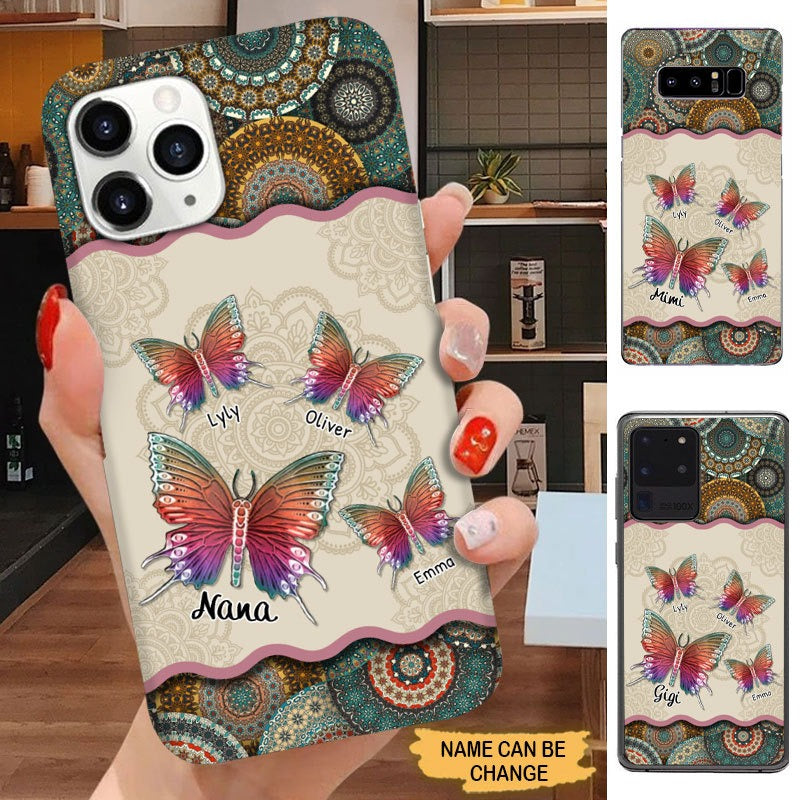 Mandala Pattern Butterflies Grandma with Grandkis Personalized Phone case Phone case FUEL 