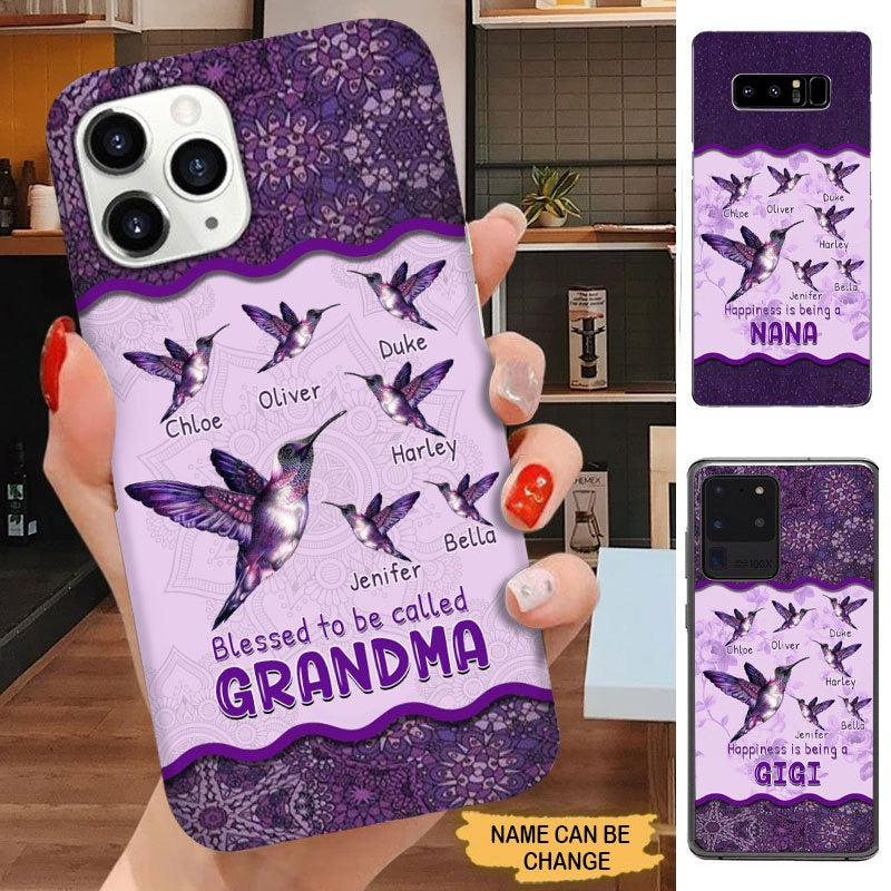 Mandala pattern Hummingbird Blessed to be called Grandma Personalized Phone case Phone case FUEL 