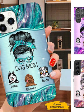 Messy Bun Dog MOM Dog MAMA Personalized Dog Lover Personalized Phone Case SC10111