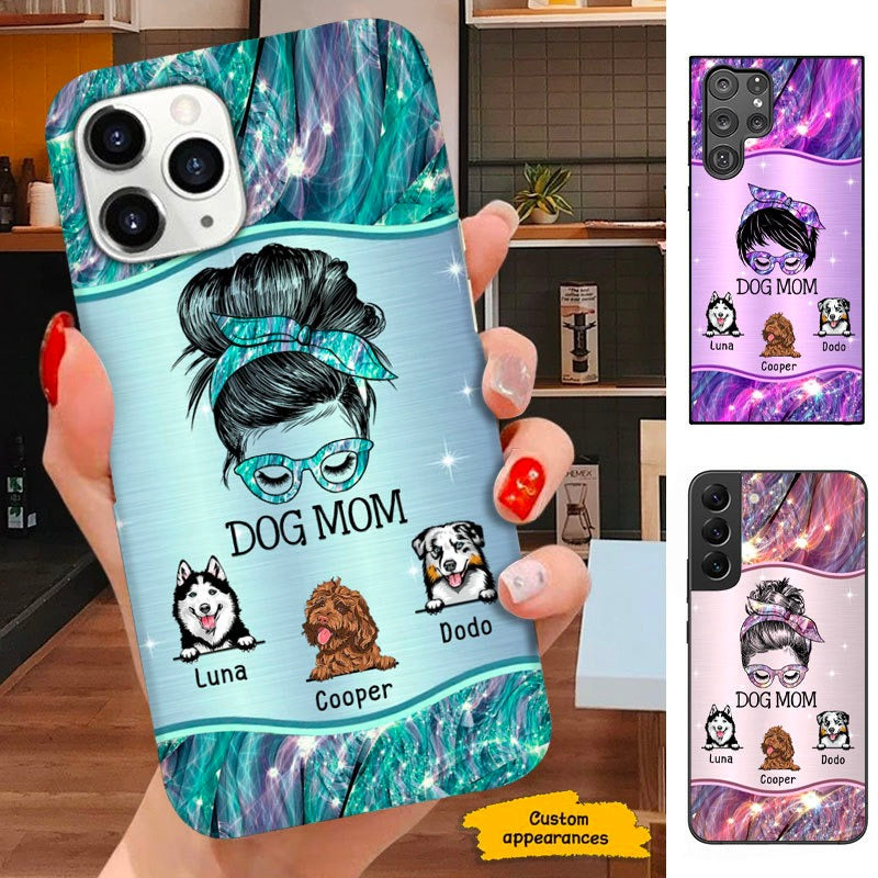 Messy Bun Dog MOM Dog MAMA Personalized Dog Lover Personalized Phone Case SC10111