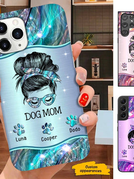 Messy Bun Dog MOM Dog MAMA Personalized Dog Lover Personalized Phone Case SC151102