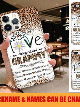 LOVE being called Grandma, Mommy, Auntie, Nana, Gigi Leopard pattern phone case