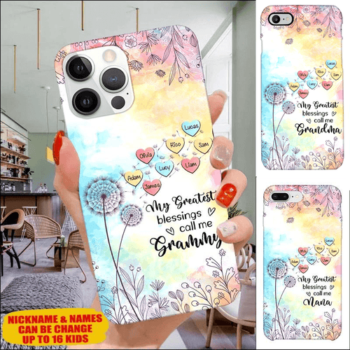 My Greatest Blessings call me Grandma,Mommy, Nana, Auntie Dandelions Personalized Phone Case Phone case FUEL 