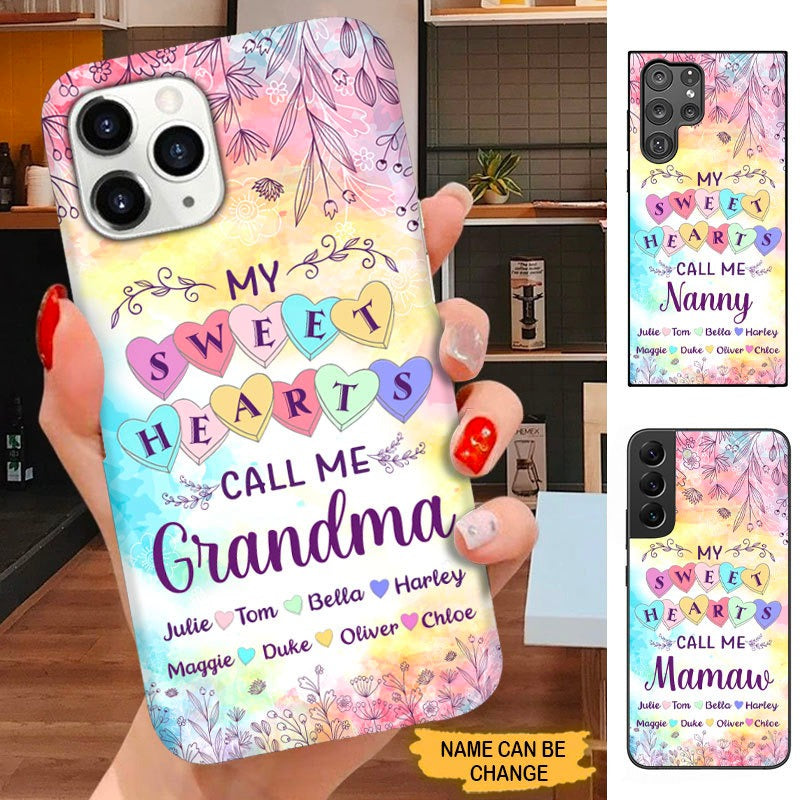 My Sweet Hearts Call me Grandma Nana Mommy Personalized Phone Case 2495 Phone case ShinyCustom Phone Case 