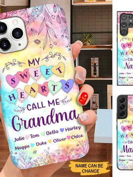 My Sweet Hearts Call me Grandma Nana Mommy Personalized Phone Case 2495