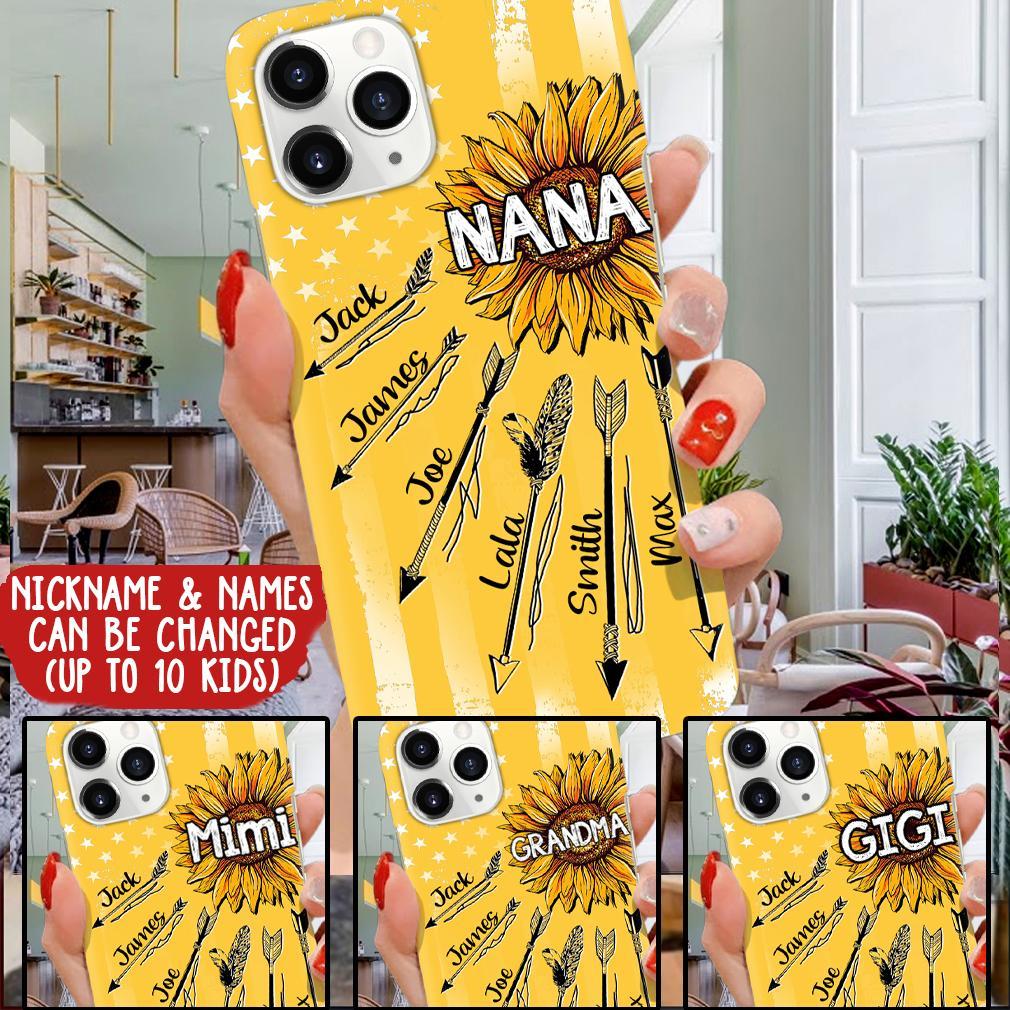 Grandma With Grandkids Flower Arrow Personalized Phone case NLA03JUN21SH1 Phonecase FUEL 