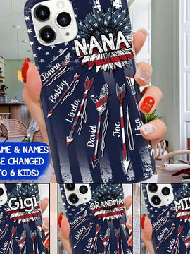 Personalized Grandma With Grandkids Flower Arrow Phone case NLA14JUN21SH1