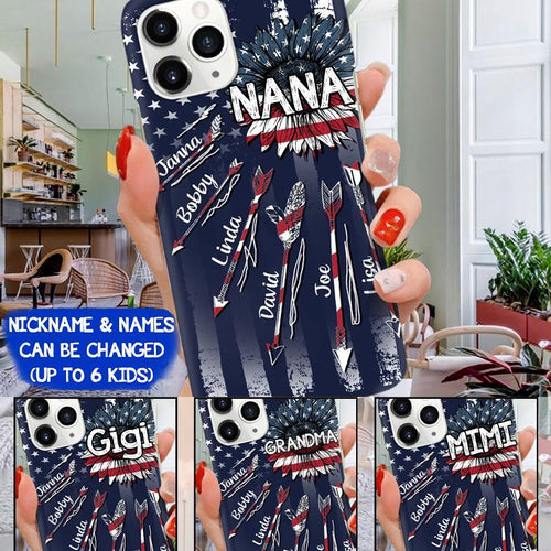 Personalized Grandma With Grandkids Flower Arrow Phone case NLA14JUN21SH1 Flower Arrow 01 FUEL 