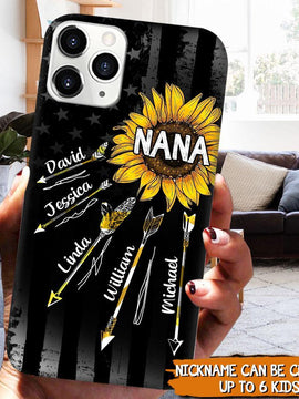 Grandma With Grandkids Flower Arrow Personalized Phonecase NLA12JUN21XT1