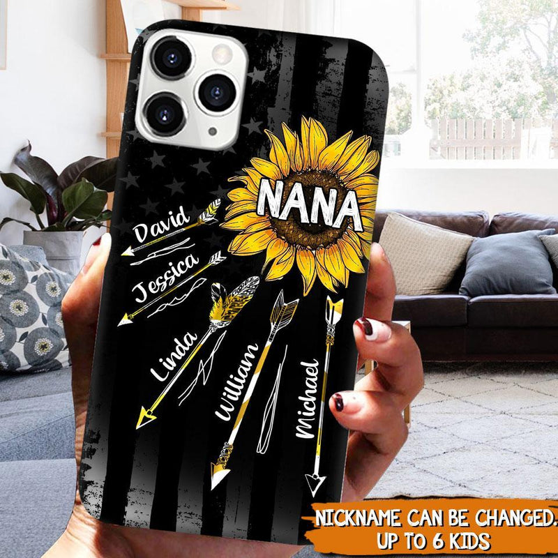 Grandma With Grandkids Flower Arrow Personalized Phonecase NLA12JUN21XT1 Phonecase FUEL