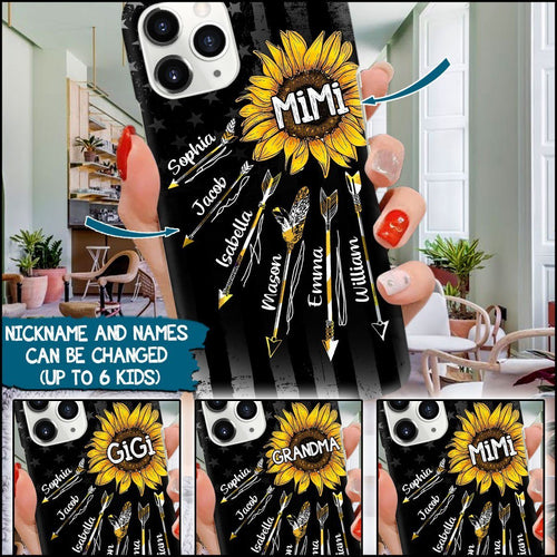 Grandma With Grandkids Flower Arrow Personalized Phonecase NLA12JUN21XT1 Phonecase FUEL 