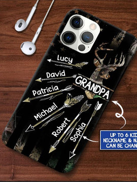 Grandpa With Grandkids Deer Arrow Personalized Phone case NLA16JUN21NQ1