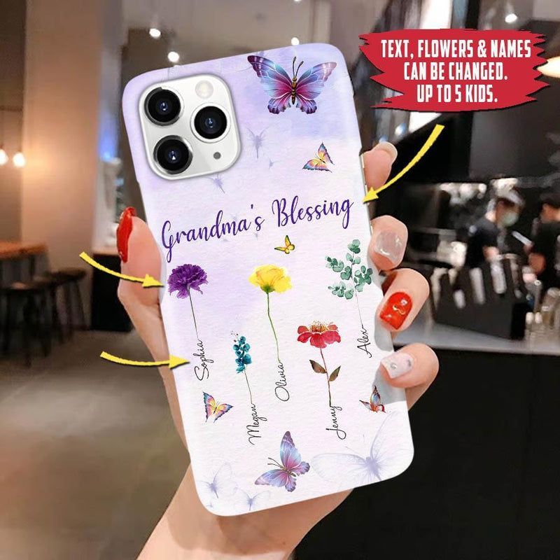 Grandma With Grandkids Flower Personalized Phone case NLA17JUN21VA2 Phonecase FUEL