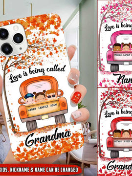 Love is being called Grandma With Grandkids Personalized Phonecase NLA25JUN21VN2