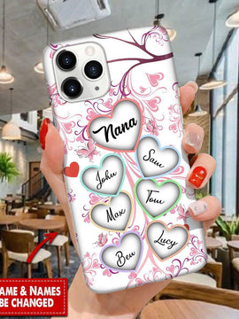 Nana, Gigi, Mimi Grandma heart Personalized Phone case ntk23jun21tp1
