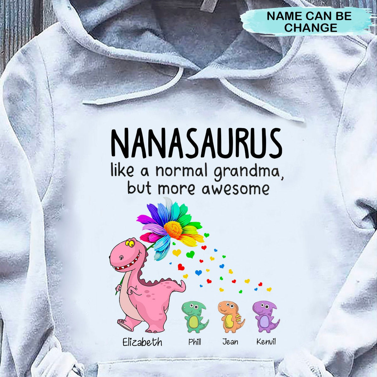 Nanasaurus Grandmasaurus Grandma Mommy Auntie Personalized Shirt SC30917 Apparel ShinyCustom 