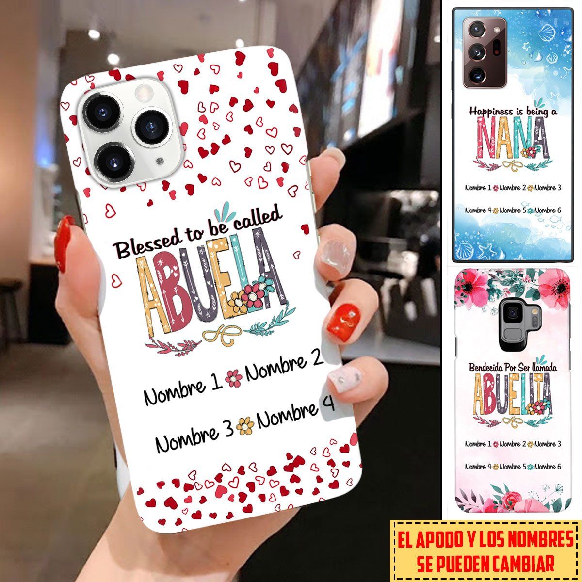 Personalized Custom Bendecida Por Ser Llamada Abuela Phone Case For Spanish Grandmas Phone case FUEL 