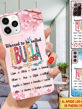 Blessed To Be Called Abuela, Grandma Personalized Custom Phone Case