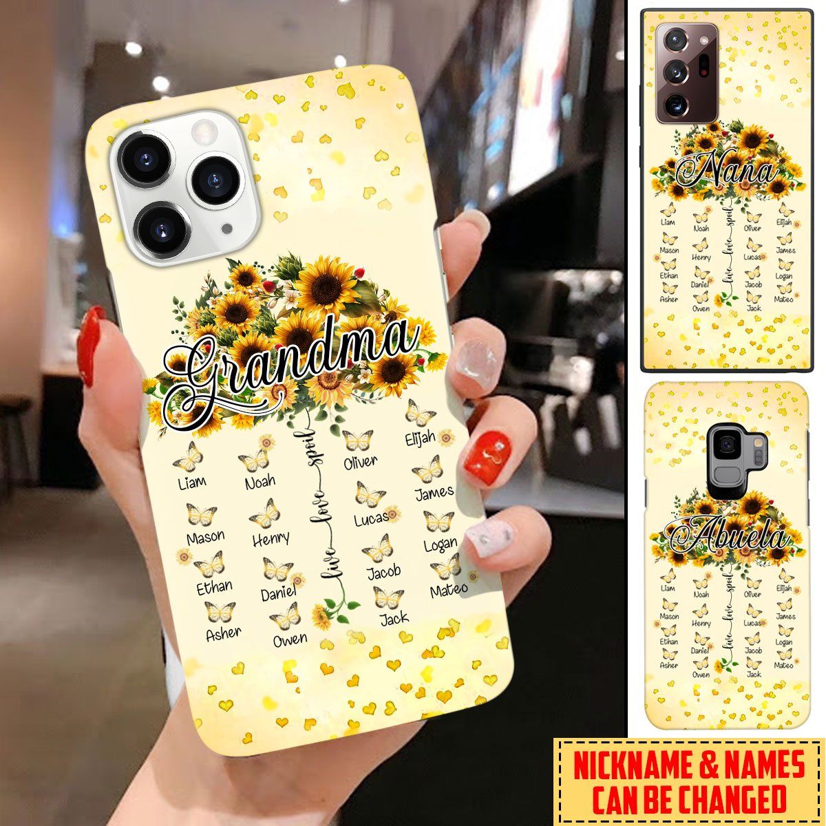 Personalized Custom Grandma Nickname & Grandkids Names Live Love Spoil Nana Phone Case Gift For Grandmas Phone case FUEL 