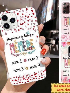 Personalized Custom Happiness is being a Mémère Phone Case For French Grandmas