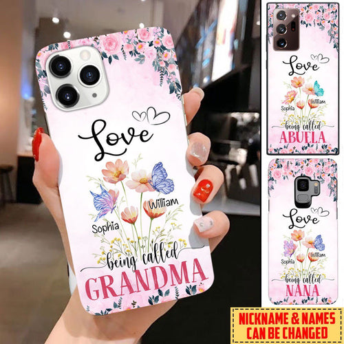 Personalized Custom Love Being Called Nana, Abuela, Gigi, Mom, Autie, Grandmas Butterfly Phone Case Phone case FUEL 