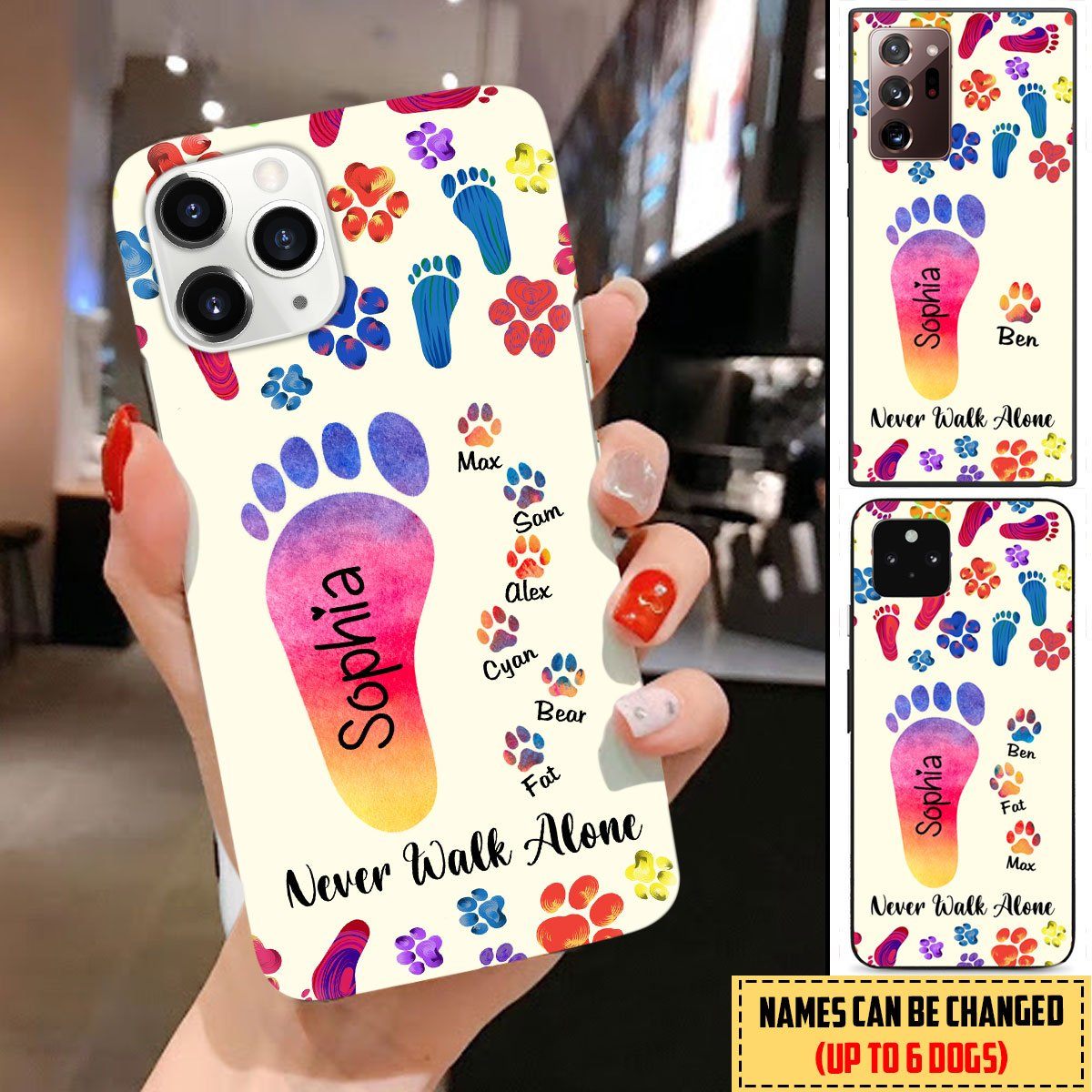 Personalized Custom Name Dogs Never Walk Alone Phone Case Phone case FUEL 