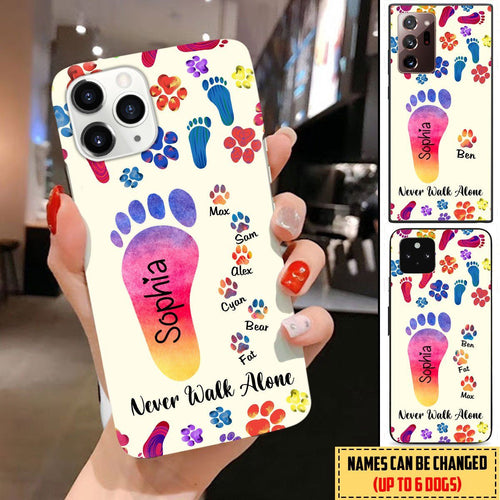Personalized Custom Name Dogs Never Walk Alone Phone Case Phone case FUEL 