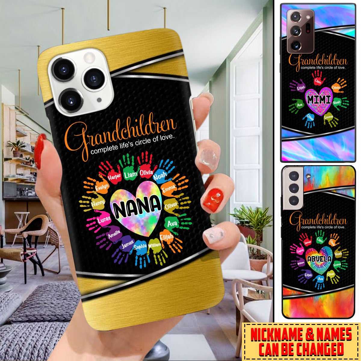 Personalized Custom Phone Case Grandchildren Complete Life's Circle Of Love Nana, Grandma, Auntie Gift 10JAN2201 Phone case FUEL 