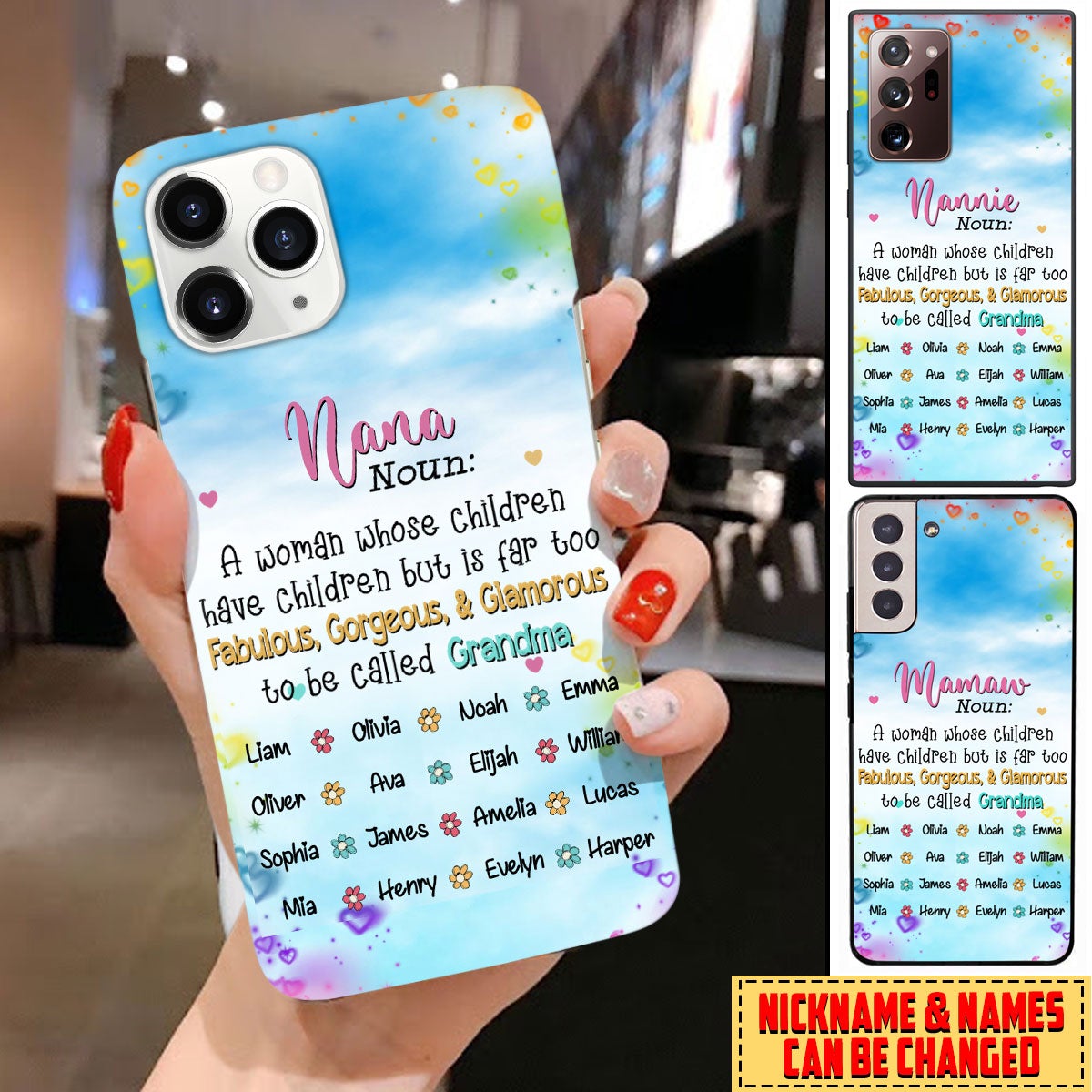 Personalized Custom Phone Case Nana, Mamaw Too Fabulous, Gorgeous And Glamorous To Be Called Grandma Gift 24NDH18NOV01 Phone case FUEL 