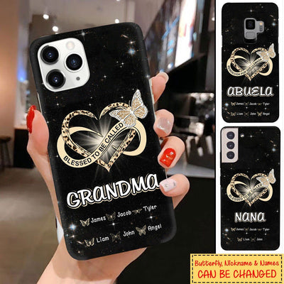 Personalized Custom "Blessed To Be Called Nana" Gigi, Mamaw, Mom Butterfly Phone Case Grandmas Phone case FUEL