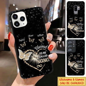 Personalized Custom "Blessed to be called Nana" Mommy, Grandma, Auntie Butterflies Phone Case Phone case FUEL 