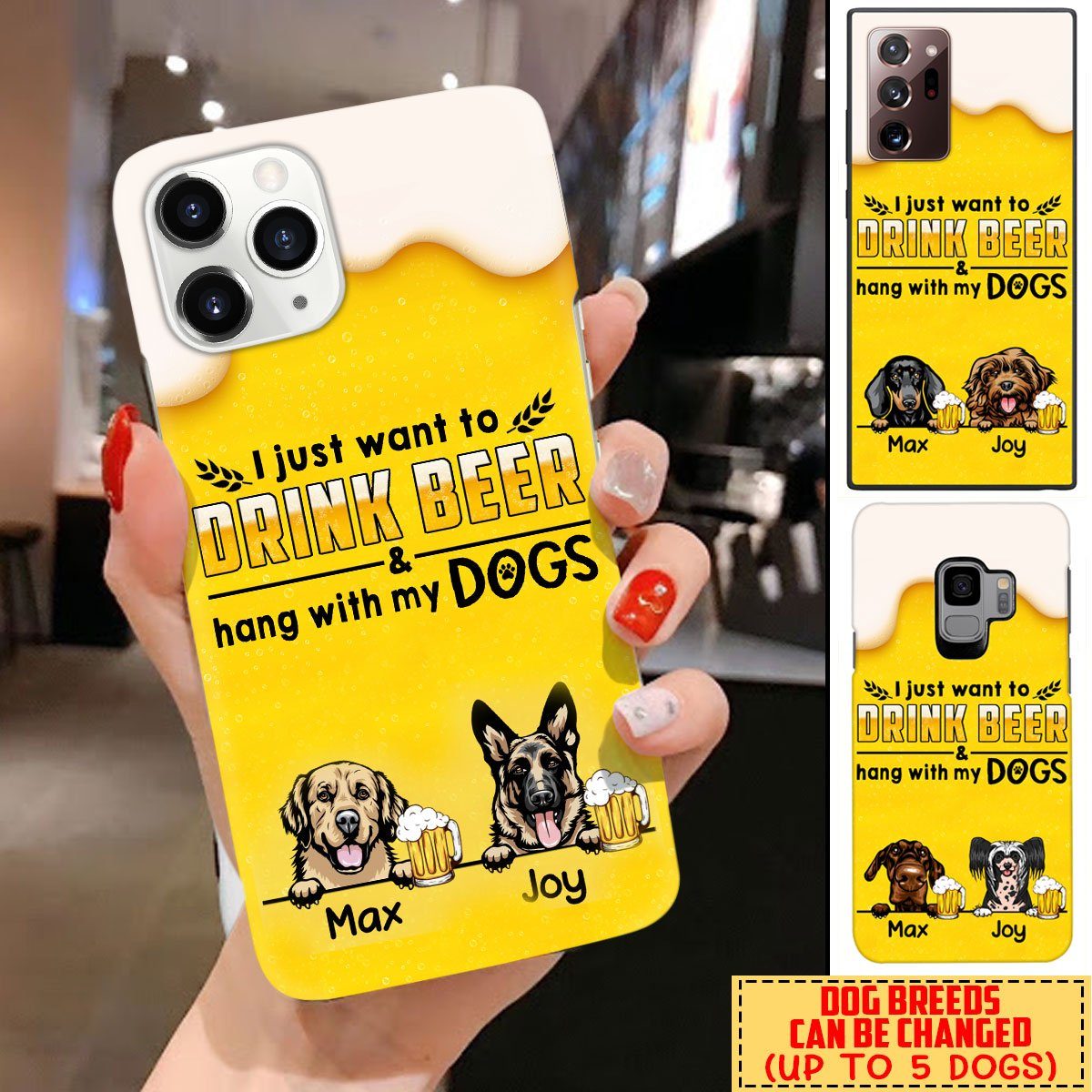 Personalized custom dog I just want to drink beer and hang with my dogs phone case Phone case FUEL 