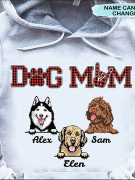 Personalized Dog Mom Hoodie Shirt